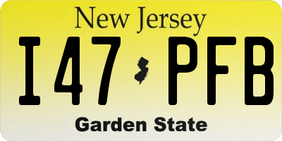 NJ license plate I47PFB