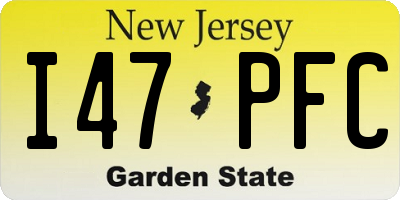 NJ license plate I47PFC