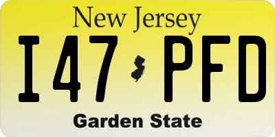 NJ license plate I47PFD