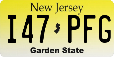 NJ license plate I47PFG