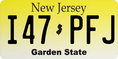 NJ license plate I47PFJ