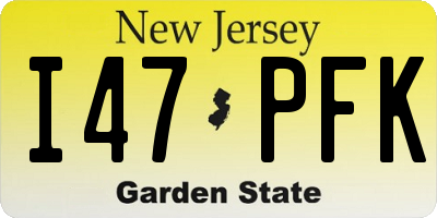 NJ license plate I47PFK