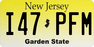 NJ license plate I47PFM
