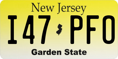 NJ license plate I47PFO