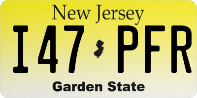NJ license plate I47PFR