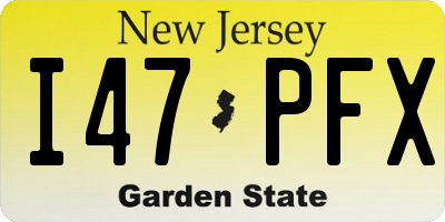 NJ license plate I47PFX