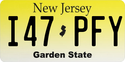 NJ license plate I47PFY