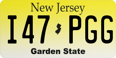 NJ license plate I47PGG
