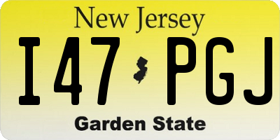 NJ license plate I47PGJ