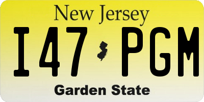 NJ license plate I47PGM