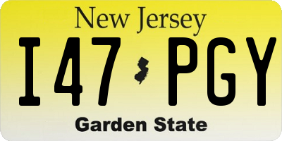 NJ license plate I47PGY