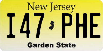 NJ license plate I47PHE