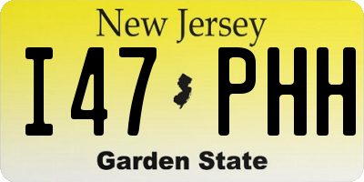 NJ license plate I47PHH