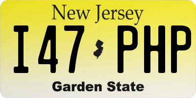 NJ license plate I47PHP