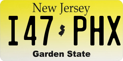 NJ license plate I47PHX