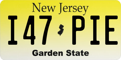 NJ license plate I47PIE