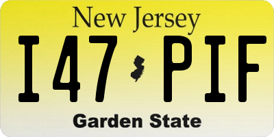 NJ license plate I47PIF
