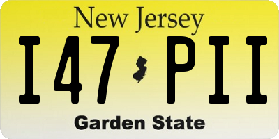 NJ license plate I47PII