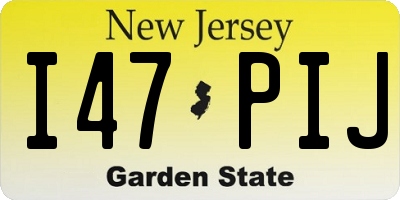 NJ license plate I47PIJ