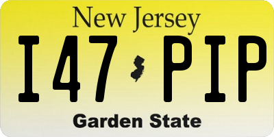 NJ license plate I47PIP