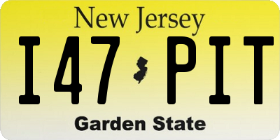 NJ license plate I47PIT