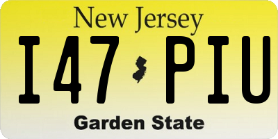 NJ license plate I47PIU