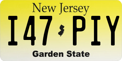 NJ license plate I47PIY