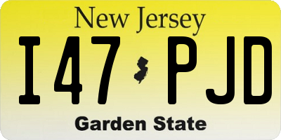 NJ license plate I47PJD