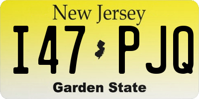NJ license plate I47PJQ