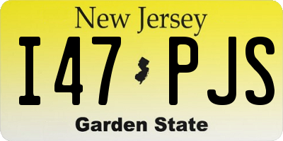 NJ license plate I47PJS