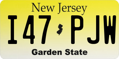NJ license plate I47PJW