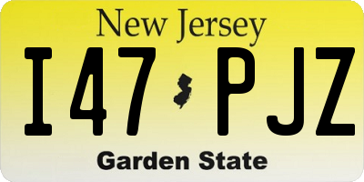 NJ license plate I47PJZ