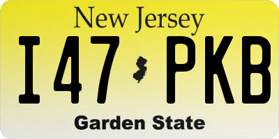 NJ license plate I47PKB