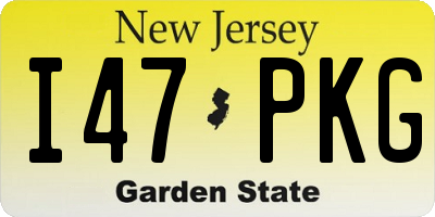 NJ license plate I47PKG