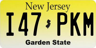 NJ license plate I47PKM