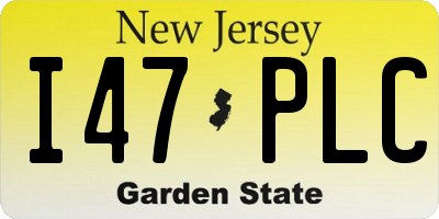 NJ license plate I47PLC