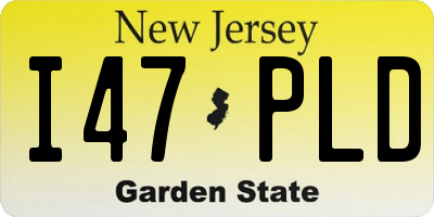 NJ license plate I47PLD