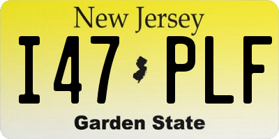 NJ license plate I47PLF