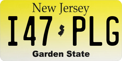 NJ license plate I47PLG