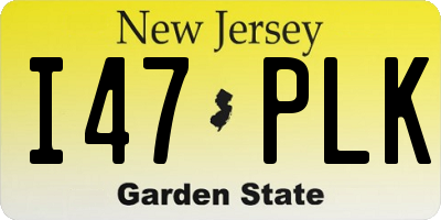 NJ license plate I47PLK
