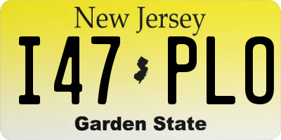 NJ license plate I47PLO
