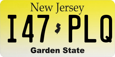 NJ license plate I47PLQ
