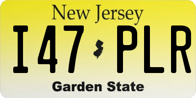 NJ license plate I47PLR