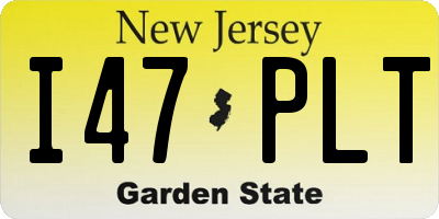 NJ license plate I47PLT