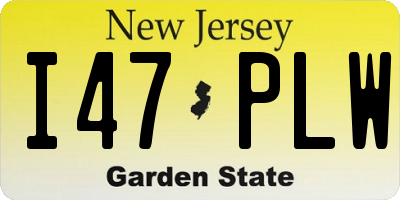 NJ license plate I47PLW