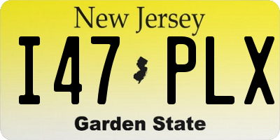 NJ license plate I47PLX