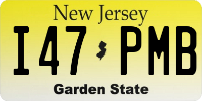 NJ license plate I47PMB