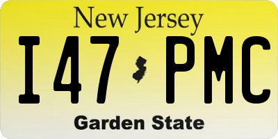 NJ license plate I47PMC