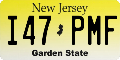 NJ license plate I47PMF