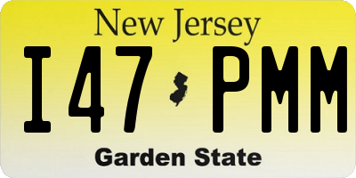 NJ license plate I47PMM
